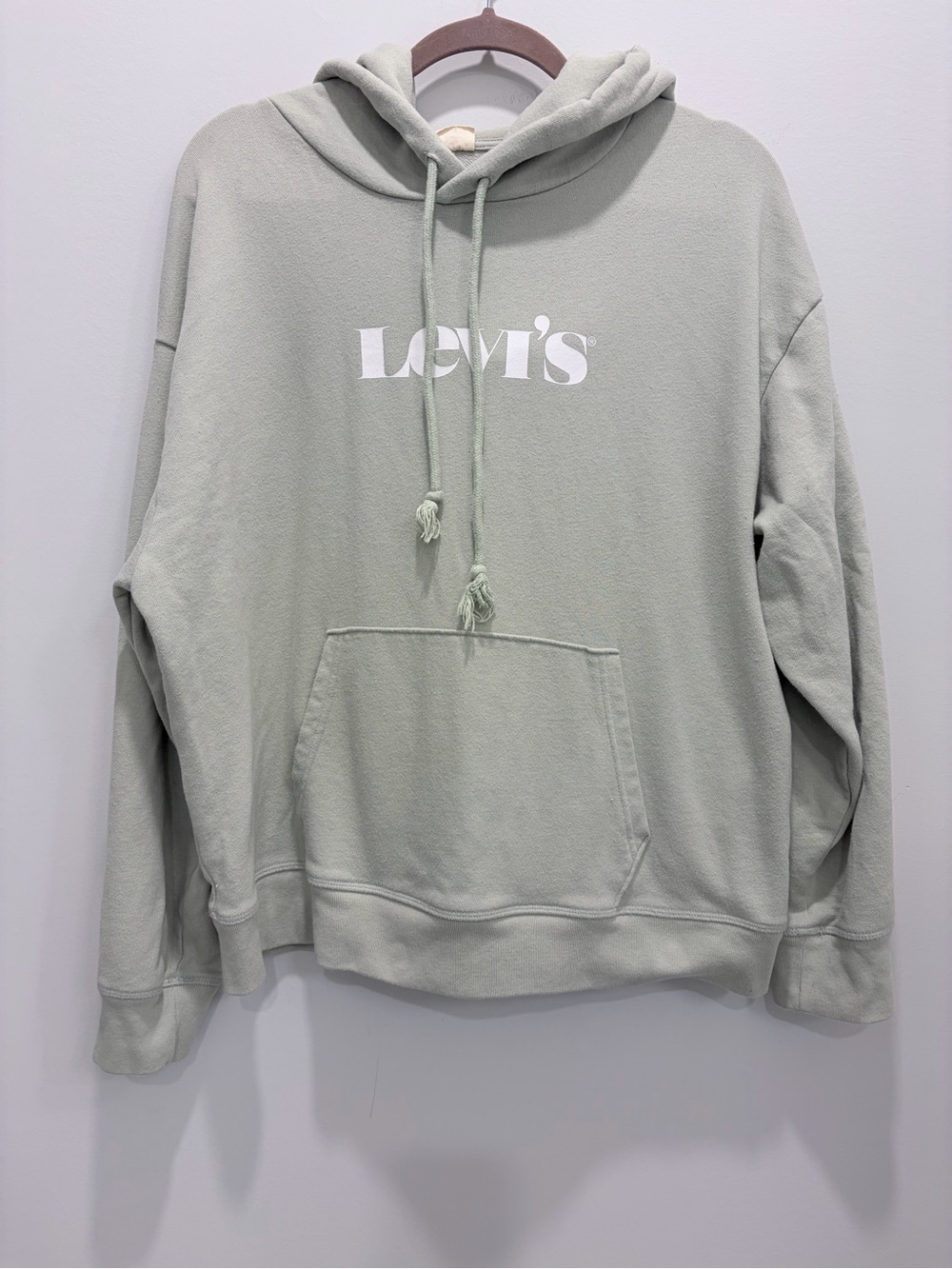 Levi’s Sage Green Cropped Boxy Logo Hoodie XL - Picture 2 of 9